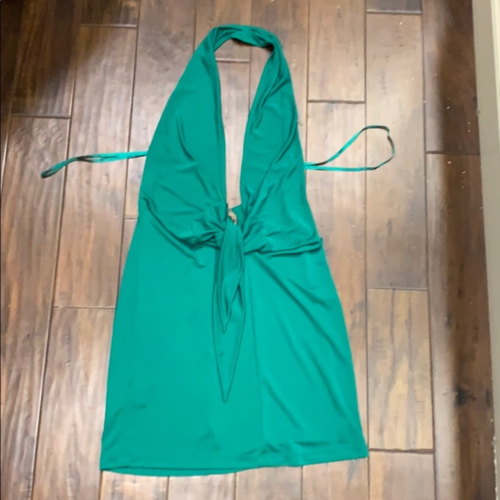 BCBG Max Azria green halter dress size small